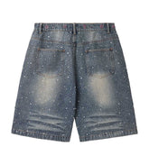 VALE FOREVER ICED OUT JORTS BLUE